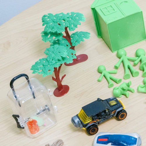 Basic Portable Sand Tray Starter Kit. - Miniatures Only. Over 80 Miniatures.